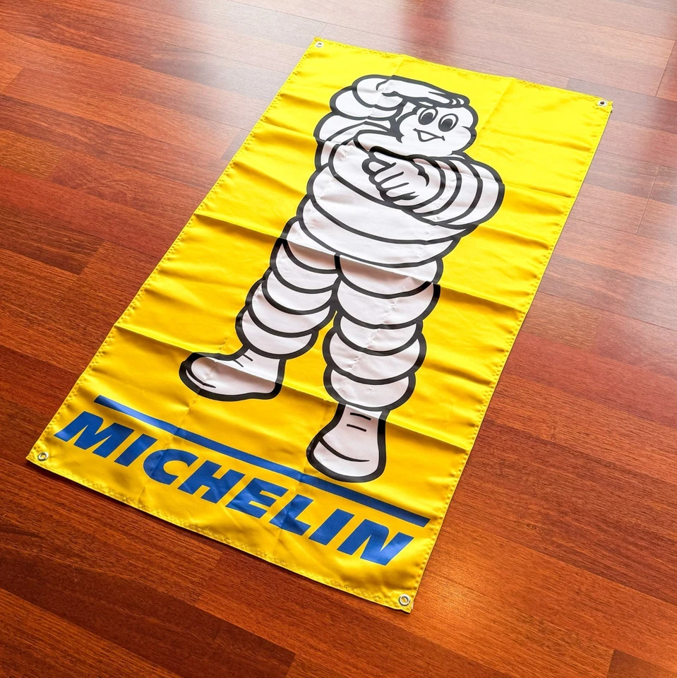 Классический желтый флаг Michelin Bibendum — 70 × 120 см (27,5 дюйма × 47,2 дюйма) - Изображение 3 из 4