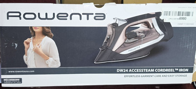 Rowenta DW24 Accesssteam Cordreel Steam Iron Corded Auto Shut-Off Black