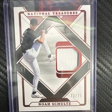 Panini 2025 National Treasures Treasured Threads Noah Schultz Red /75 TT-NS MEM…