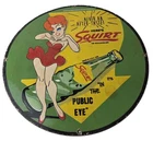 Vintage Squirt Porcelain Sign - Glass Soda Bottle Cola Beverage Gas Station Sign