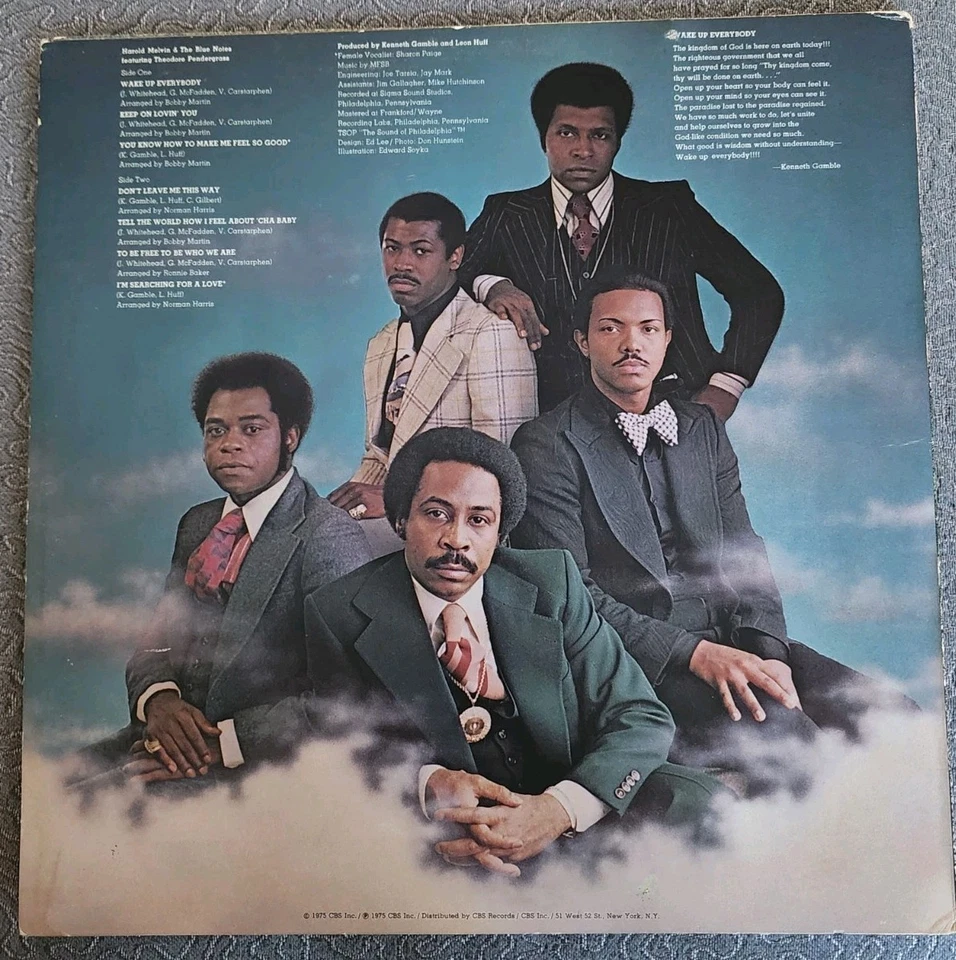 Harold Melvin & The  Blue Notes 1975 Original Pressing Lp Of Wake Up Everybody  - Image 2 of 4