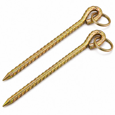Sturdy Duty Ground Anchor, 2 Pack 40cm Threaded Reinforced Steel Ground Anchor