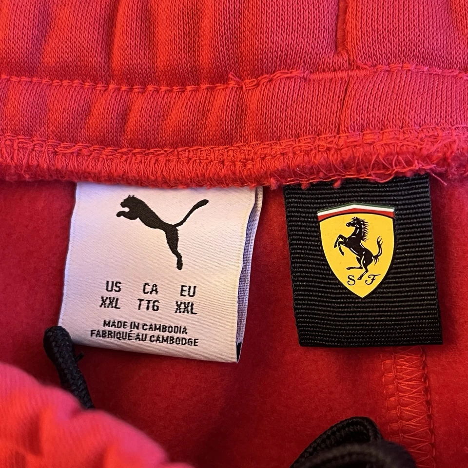 PUMA Men Scuderia Ferrari F-1 Race Shorts Red Casual Athletic Drawstring Sz 2XL - Image 4 of 4