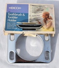 Ekco - TOOTHBRUSH TUMBLER HOLDER - Chrome Finish - Vintage NOS