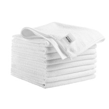 50 Pack White Microfiber Cleaning Cloths 12x12 Inch - Lint-Free, Absorbent