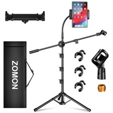 Mic Stand, 6-in-1 Microphone Stand with Floor Boom, Support Boom, Gooseneck, ...