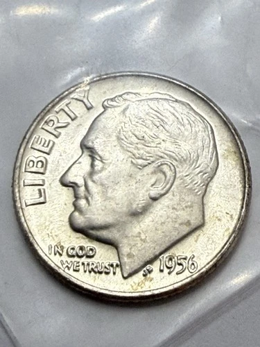 1956 D Roosevelt Dime 90% Silver US Coin UNCIRCULATED #35