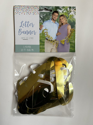 Coming Soon Foil Letter Banner 12 Ft Gold New Baby Shower Announcement