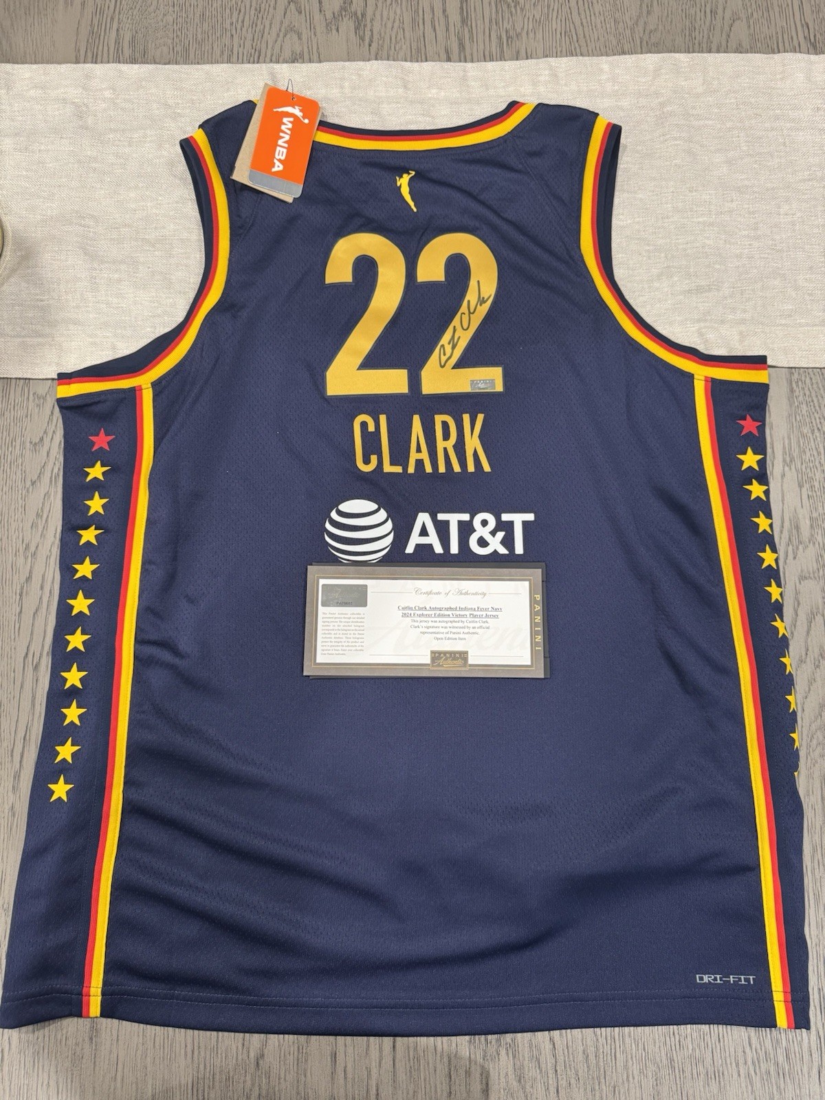 Caitlin Clark SIGNED INDIANA FEVER NAVY EXPLORER JERSEY autograph Panini COA
