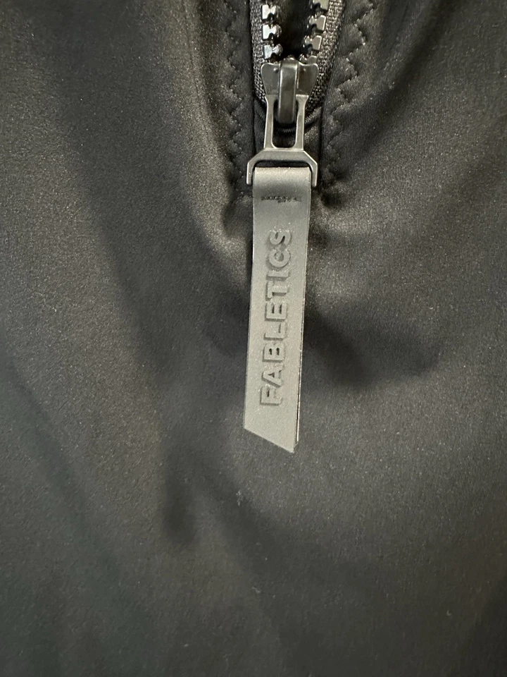 Fabletics One Piece Women Swimsuit High Tide Black Zipper Front Racerback Medium - Image 3 of 4