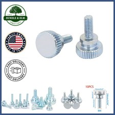 Fully Threaded Knurled Head Thumb Screws, 10 Pcs for Versatile Applications