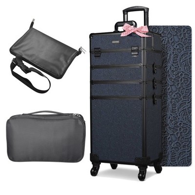 Byootique 4in1 Rolling Makeup Case with Makeup Brush Waist Bag Professional Case