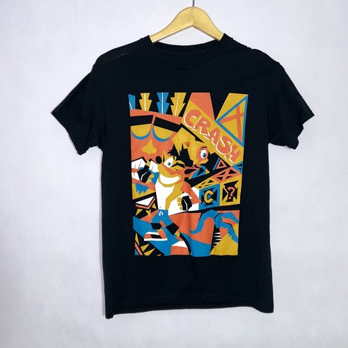 Crash Bandicoot Graphic Tee Short Sleeve Black Unisex Small EUC