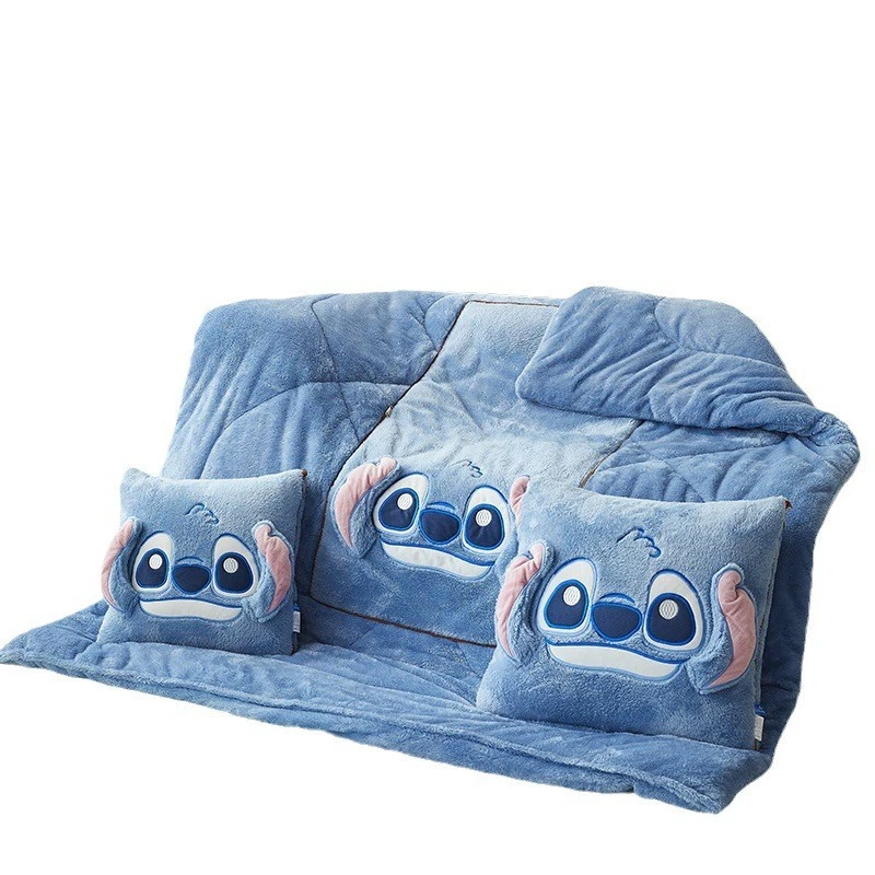 2 in 1 Warme Decken Kissen Stitch Winter Decke Weiche Schlafdecke Kuscheldecken - Bild 3 von 4