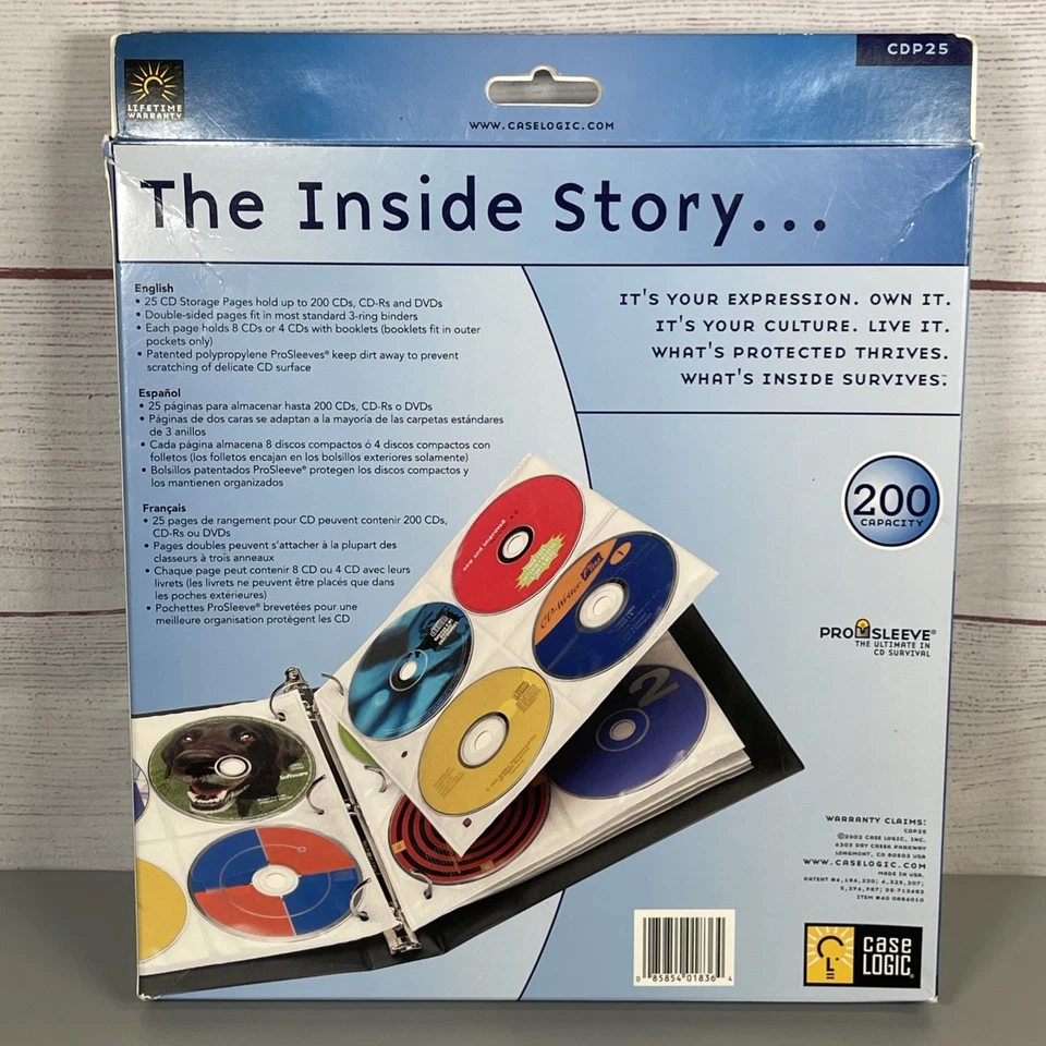 Case Logic 200 Capacity Cd Album Refill Pages - Slide Insert - Plastic - Clear - Image 2 of 2