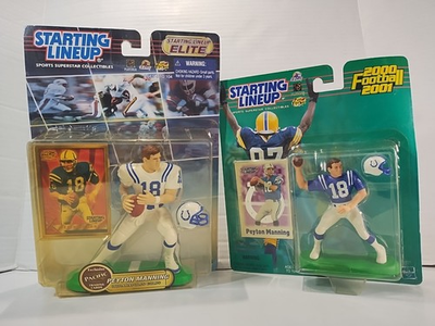 #ad #ad PEYTON MANNING Starting Lineup Lot Of 2 Figures 2000 01 NFL Colts New Sealed $24.99