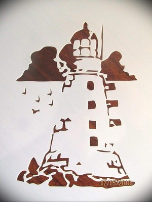 Lighthouse Logo Stencil Template for Airbrush & Crafts - Mylar by StencilAir