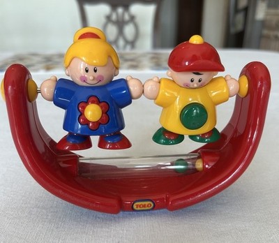 Vintage Rare Tolo Boy & Girl Rocking Rattle Developmental BABY EINSTEIN Toy