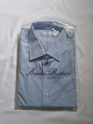 Brooks Brothers Blue Formal Shirt 17.5 Slim Fit Single Cuff Cutaway Collar 346 - Image 1 of 4