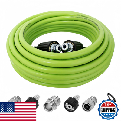 #ad LycorTrade 25FT Pressure Washer Hose 5800 PSI Kink Resistant M22 14mm Green $47.57