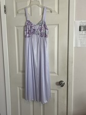 Women  s Floral Lilac Long Nightgown Silky Light Flowy Size L 44  Length