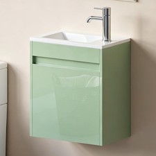 16" Small Bathroom Vanity Sink Combo for Small Space Wall Mounted Cabinet Set