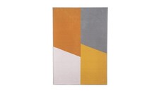 Geometric Block Mustard Cut Pile Rug 160x230cm Living Room Bedroom