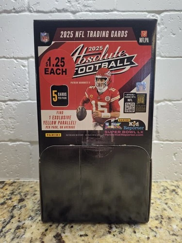 2025 Panini Absolute Football Gravity Feed Box | 48 Sealed Packs | Dollar Tree