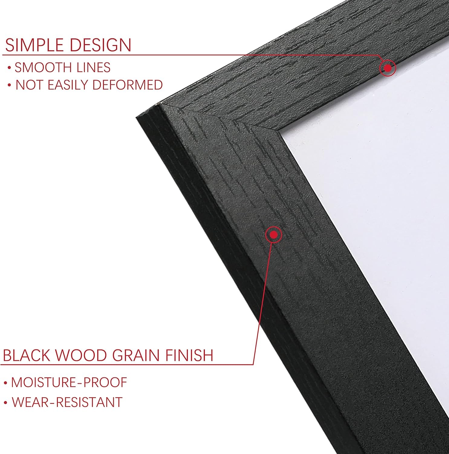 PEALSN 11x14 Picture Frame Set of 6, Display Pictures 8x10 Black Woodgrain 