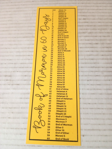 Book Of Mormon In 60 Days LDS Reading Paper Bookmark 8.5"
