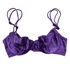 Vintage Victoria s Gold Label Secret Satin Underwire Bra Purple 32B Second Skin