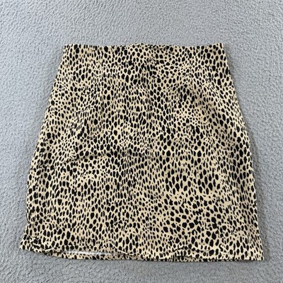 Brandy Melville Cheetah/ Leopard Print Mini Pencil Skirt Zip Up 