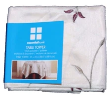 Essential Home 35x35" AMY Embroidered Flowers Table Topper - Ivory 