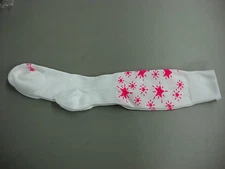 NWOT Women's Spike It Knee-High Volleyball Sock Size Med. White/Pink 1 Pair #38