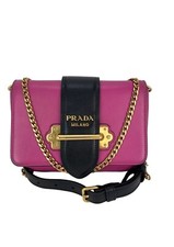Prada City Calf Cahier Pink Black Leather Crossbody Belt Bag Ebay Live