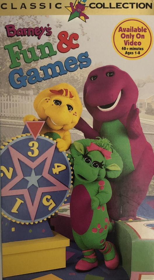 VHS Barney Barneys Fun and Games(VHS,1996) TESTED-RARE VINTAGE-SHIPS N ...
