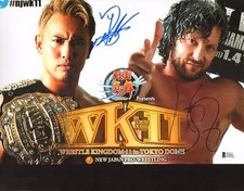 Kazuchika Okada & Kenny Omega Signed 11x14 Photo BAS COA Wrestle Kingdom 11 NJPW