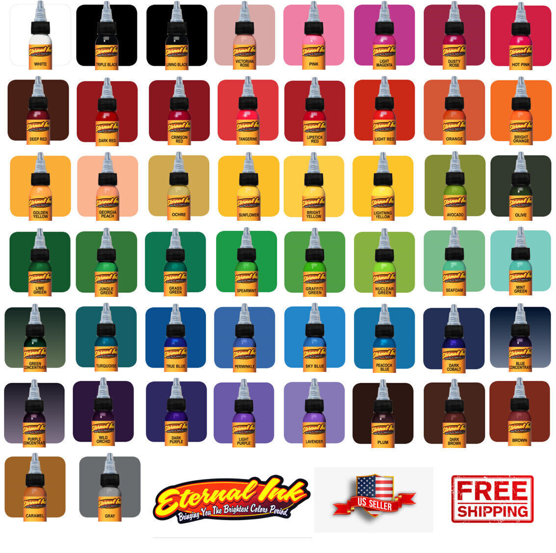 Eternal Tattoo Ink Set 16/25/50 Colors Set 1oz 30ml Permanent See