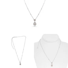 .89CT WHITE & MOCHA DIAMOND 18KT 2 TONE GOLD 3D PEAR SHAPE & ROUND HALO NECKLACE