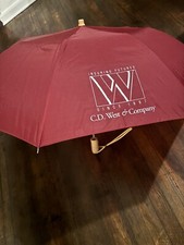 VTG Umbrella Red C.D West And Company Shaw Tag Retro Collectible