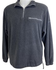IZOD PerformX Men's Size Large Gray 1/4 Zip Heavy Fleece Pullover Draw String