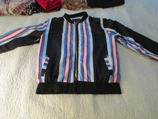 G-Net Boy's Striped Wind Breaker Jacket Size Large 14-16 Unisex Fully Lined
