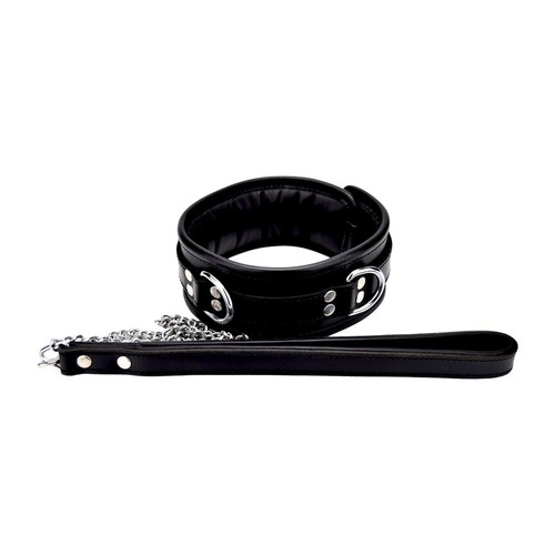 BOUND Leather Collar Padded Adjustable Neck Bondage Restraint Comfortable Adult - Picture 2 of 6