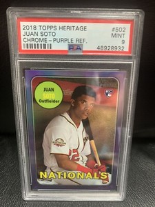 2018 Topps Her Purple Ref Juan Soto PSA9