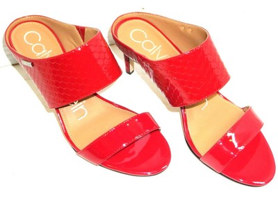 wide red sandals