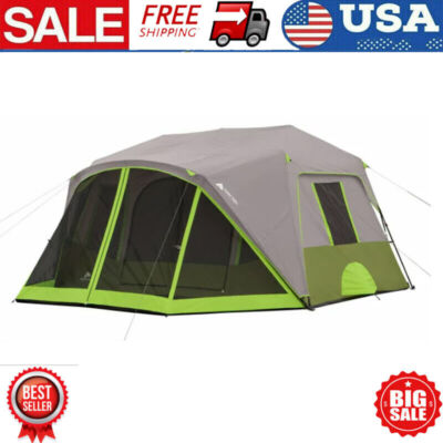 Person Instant Cabin Tent W/ Screen Room Windows Waterproof