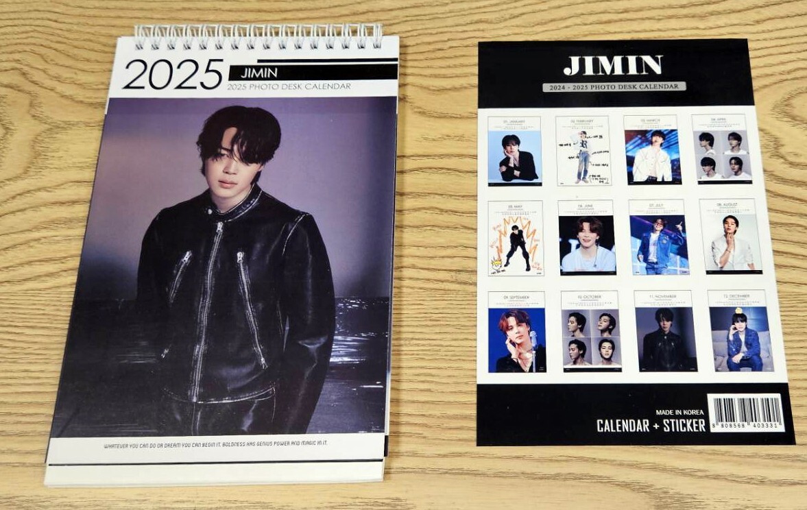BTS Jimin 2025 Photo Desk Calendar+ Sticker A.R.M.Y Bangtan
