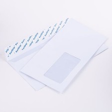 1000 Briefumschl&auml;ge DL110x220 mm wei&szlig; 80g/m&sup2; m. Fenster haftklebend (125638E)
