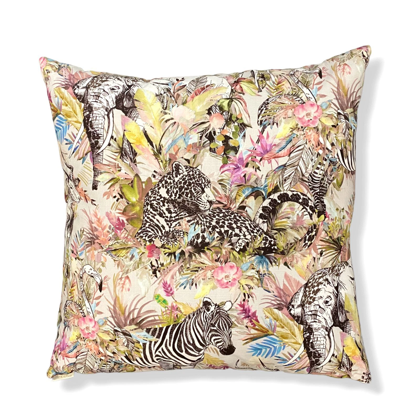 $170 D.V. Kap Home Pink Jurassica-Potpourri Decorative Square Couch Pillow 24"sq