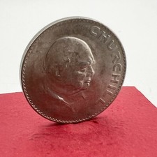 Antica Moneta Inglese CHURCHILL Regina Elisabetta CORONA Anno 1965  Regno Unito